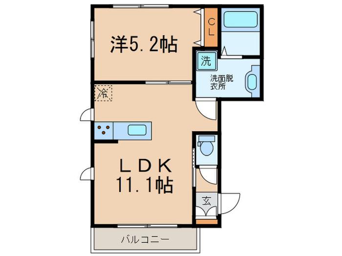 クレールコート(1LDK/3階)の間取り写真