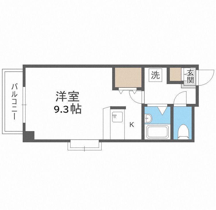 サリナス高宮壱番館(ワンルーム/2階)の間取り写真