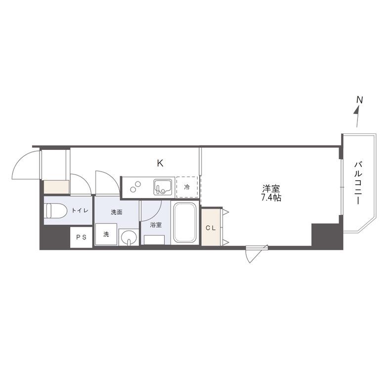 アルファレガロ亀戸II(1K/2階)の間取り写真