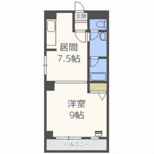 琴似1・6マンション(1LDK/3階)の間取り写真