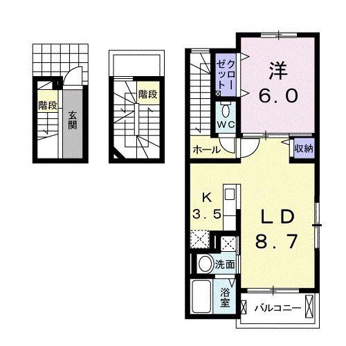 アーバンリーム壱番館(1LDK/3階)の間取り写真
