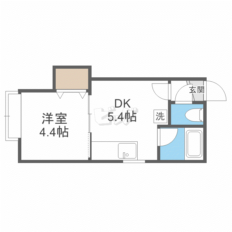 アイアール南郷IX(1DK/2階)の間取り写真