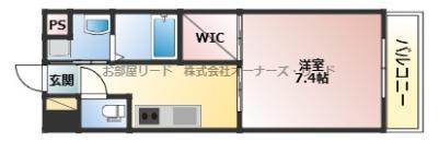 ALETTA合川町(1K/1階)の間取り写真