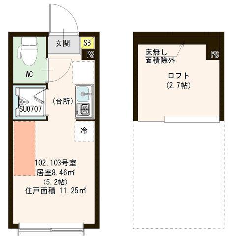 プルミエール板橋本町(ワンルーム/1階)の間取り写真