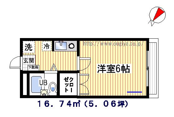 グランシャリオ(1K/1階)の間取り写真