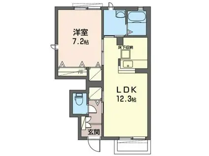 レジェンドヤマト J(1LDK/1階)の間取り写真