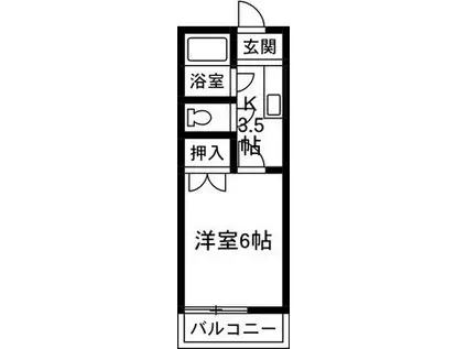 ナラハラコーポ(1K/2階)の間取り写真