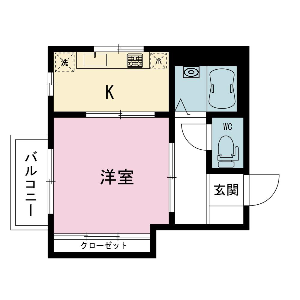 ハイツA(1K/3階)の間取り写真