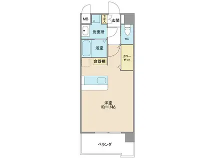 セラヴィ古国府(ワンルーム/2階)の間取り写真