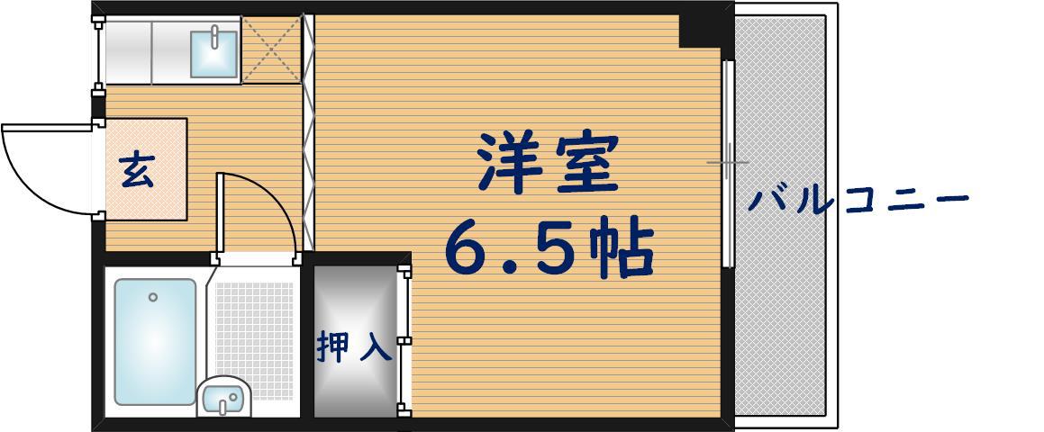 リバティーベル(1K/2階)の間取り写真