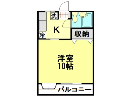 サンライズ上福岡(1K/1階)の間取り写真