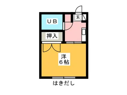 プレジール石川(1K/1階)の間取り写真