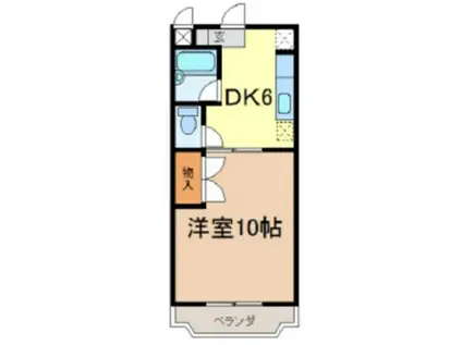 サンシャインA1(1DK/2階)の間取り写真