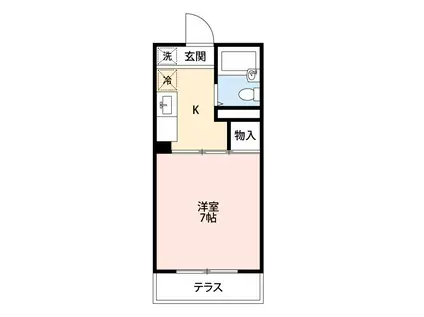 富ケ丘ハイツ(1K/1階)の間取り写真