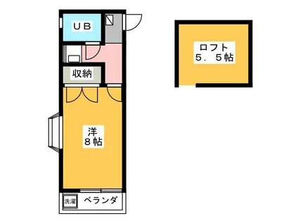 湘南台ドミール21A(1K/2階)の間取り写真