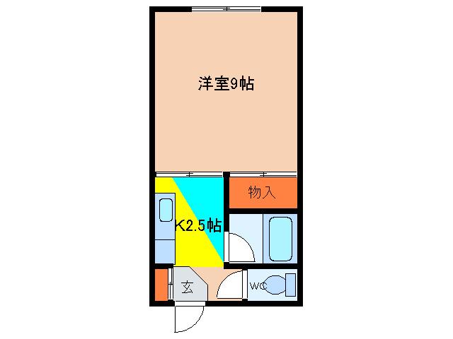 インテリア陣川(1K/1階)の間取り写真