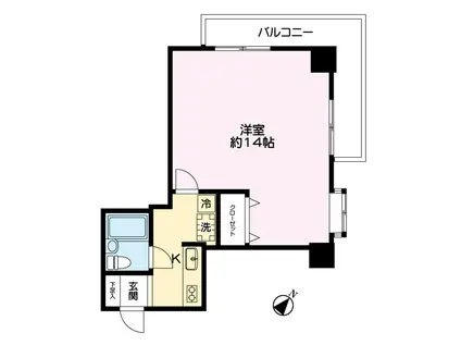 アネックス91(1K/4階)の間取り写真