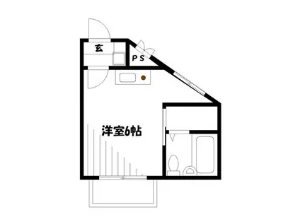 シャトーデスポワール生田(ワンルーム/1階)の間取り写真