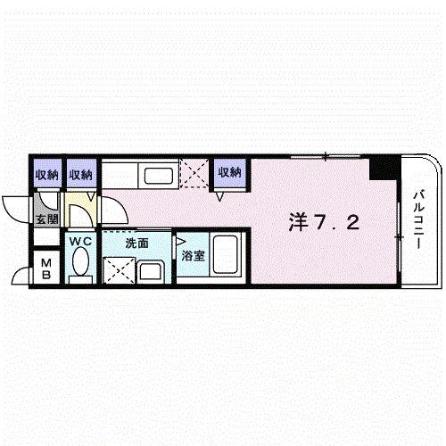 パークサイド砂山(1K/6階)の間取り写真