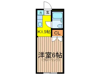 ハイツタケハナ(1K/1階)の間取り写真