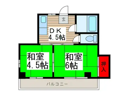 斉藤ビル(2DK/4階)の間取り写真