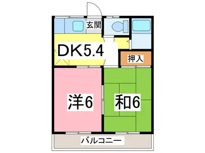 さくらパレス(2DK/2階)の間取り写真