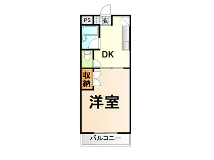 カーサカジマI(1DK/3階)の間取り写真
