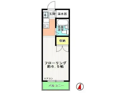 ヒルサイドメゾン高幡(ワンルーム/1階)の間取り写真