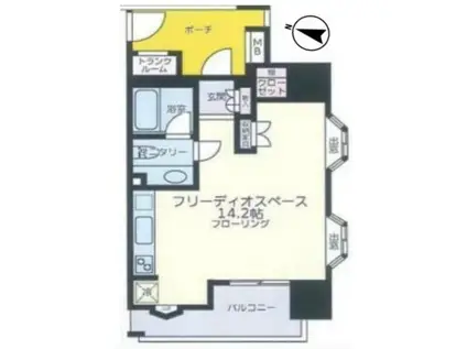 フリーディオ神楽坂(ワンルーム/10階)の間取り写真