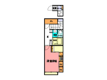 ＪＲ山陽本線 魚住駅 徒歩13分 2階建 築19年(1K/2階)の間取り写真