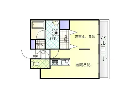 BIELUV(1LDK/5階)の間取り写真