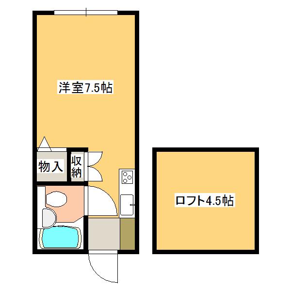 メゾン深田台(ワンルーム/1階)の間取り写真