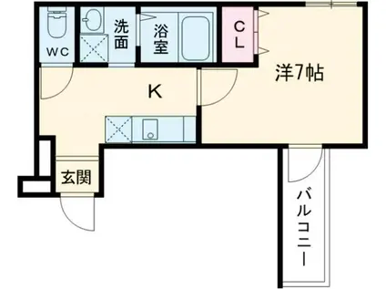 フジパレス平野郷V番館(1K/1階)の間取り写真