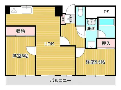 アーバンコート中須賀 弐番館(2LDK/10階)の間取り写真