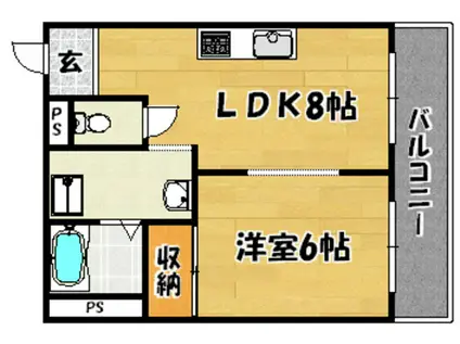 KSレジデンス上新庄(1LDK/3階)の間取り写真