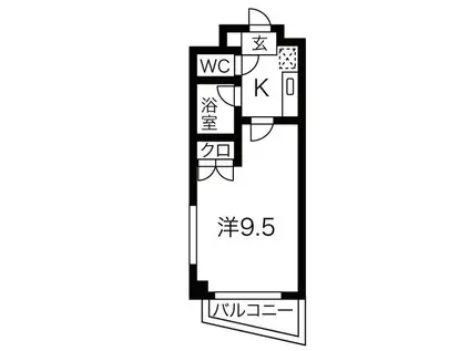 シティライフ藤ヶ丘南2号館(1K/3階)の間取り写真