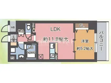 コージー千島(1LDK/4階)の間取り写真