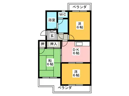 グランメール(3DK/3階)の間取り写真