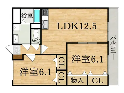 GRAN KUZUMIII(2LDK/1階)の間取り写真