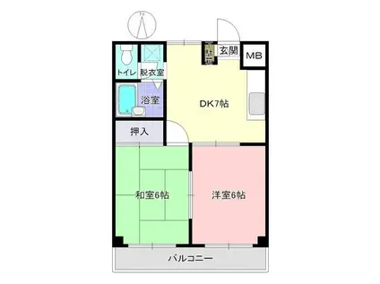 清水マンション(2DK/2階)の間取り写真