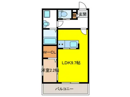 トルテやよい坂(1LDK/1階)の間取り写真