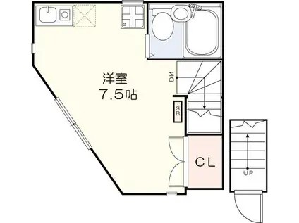 TERRACE・6(ワンルーム/2階)の間取り写真