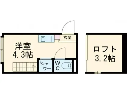 シャカラート大島(1K/1階)の間取り写真