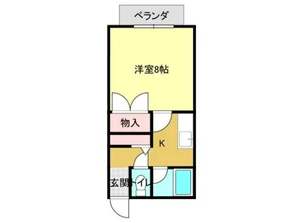 セゾンハイツ(1K/2階)の間取り写真