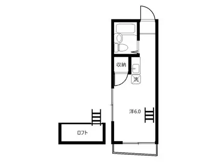 スペースコート秋津(ワンルーム/1階)の間取り写真