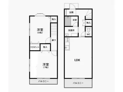 スマイルタウン(3DK/1階)の間取り写真