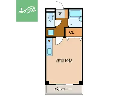 フラワーフレンドリー(ワンルーム/1階)の間取り写真