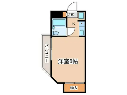 ベルトピア生田(1K/2階)の間取り写真