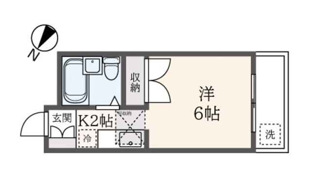 シティハイツ堀之内(1K/4階)の間取り写真
