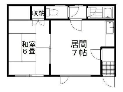 第2新川アパート(1DK/1階)の間取り写真